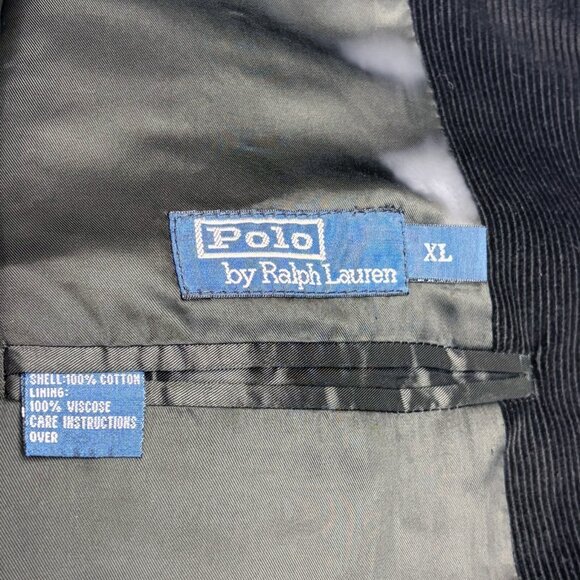 Polo Ralph Lauren Black Cotton Corduroy Made in Italy Blazer - Picture 4 of 12